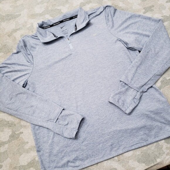 Nike Sweatshirt Women Large Blue Dri-Fit Quarter Zip Swift Element UV Protection - Picture 2 of 6